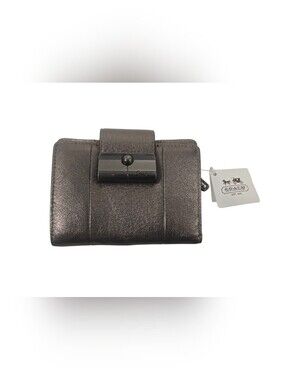 NWT Coach Metallic  Gold/ Brown Leather Bi-fold Wallet